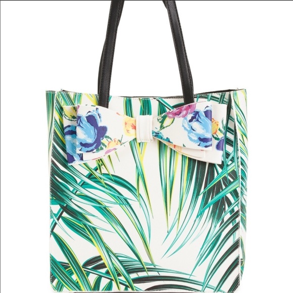 Betsey Johnson floral palm tote - Picture 1 of 6